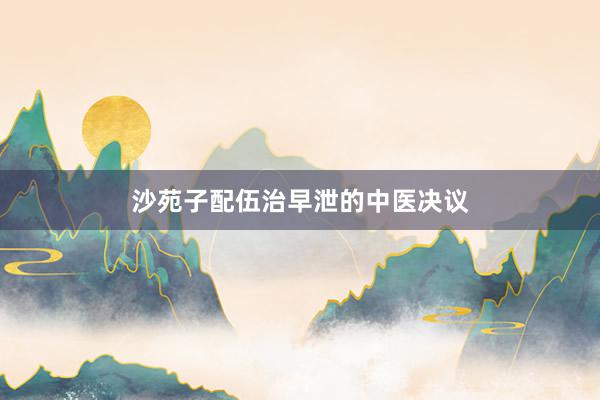 沙苑子配伍治早泄的中医决议